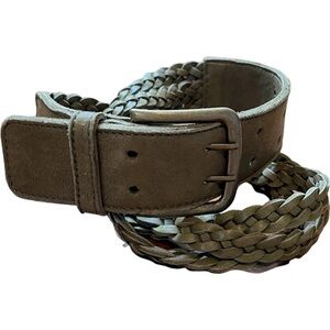 Hobo | Three Strand Braided Leather Belt in Green Size Medium Bohemian